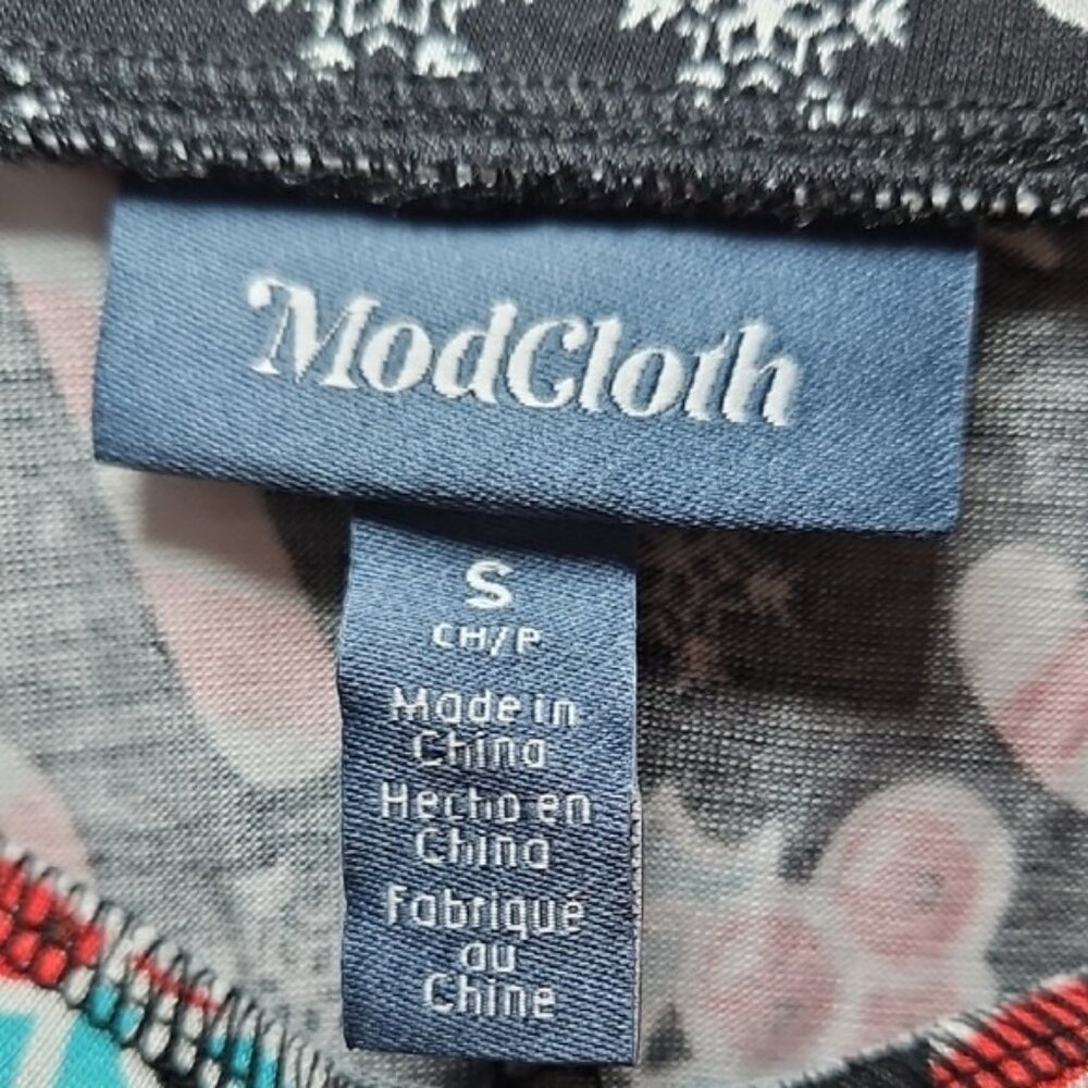 Modcloth Jersey Knit Candy Cane A-Line Skirt Festive Holiday Small New Office - Picture 2 of 8